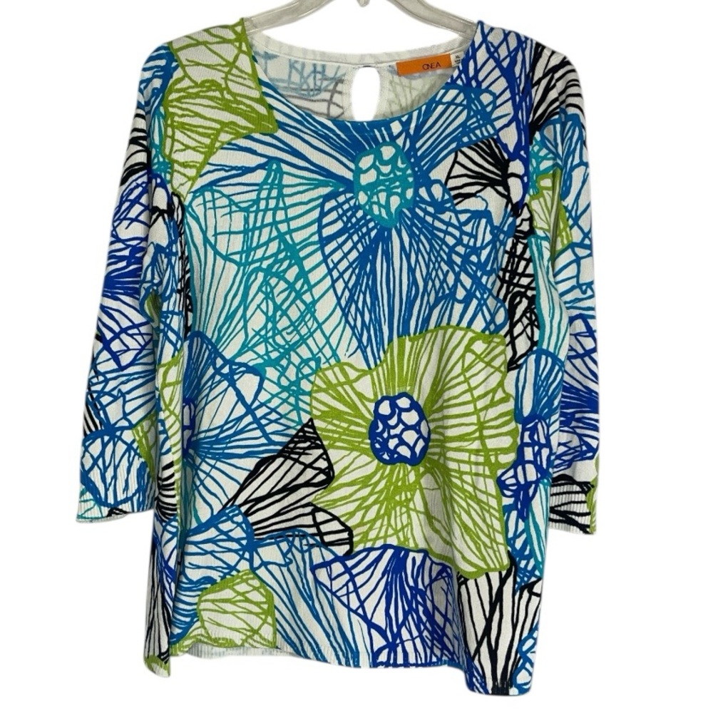 OneA abstract floral top/ tunic. Size XL GUC - Picture 1 of 7